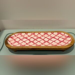 Super Cute Pink and Red Bow Patterned Riser Tray- NWT